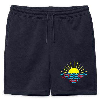 sunset sea faith hope love - Mens' Premium Organic Sweatshorts - navy - Front - AI Model Male 178 light (178cm)