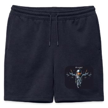 jet fighter angel - Mens' Premium Organic Sweatshorts - navy - Front - AI Model Male 178 light (178cm)