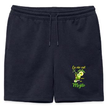 La vie est meilleure avec un Mojito - Short de survêtement homme premium - bleu marine - Devant - AI Model Male 178 light (178cm)