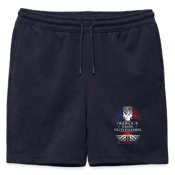 Francais De Racines Polynesiennes T-Shirt Cadea... - Short de survêtement homme premium - bleu marine - Devant - AI Model Male 178 light (178cm)