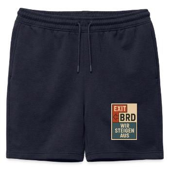 Affiche de protestation vintage Bloc Typographie - Short de survêtement homme premium - bleu marine - Devant - AI Model Male 178 light (178cm)