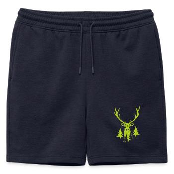 Noble Stag Forest - Cerf avec des bois - Short de survêtement homme premium - bleu marine - Devant - AI Model Male 178 light (178cm)