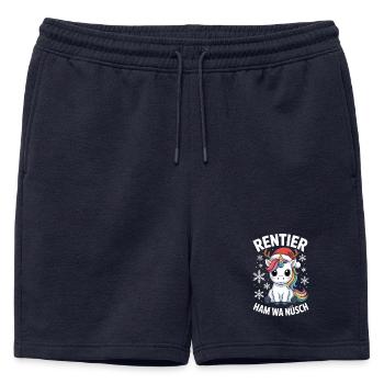 Jambon de renne licorne à la moche Noël - Short de survêtement homme premium - bleu marine - Devant - AI Model Male 178 light (178cm)