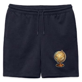 Vintage Globe - Short de survêtement homme premium - bleu marine - Devant - AI Model Male 178 light (178cm)