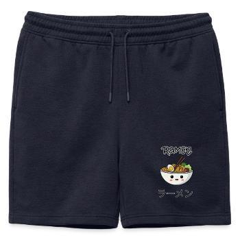 Kawaii Ramen Bowl Illustration - Männer Premium Organic Sweatshorts - Navy - Vorne - AI Model Male 178 light (178cm)
