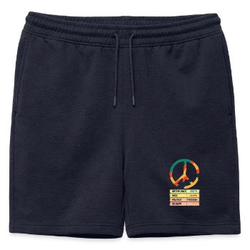 Terre Unie Paix et Liberté - Short de survêtement homme premium - bleu marine - Devant - AI Model Male 178 light (178cm)