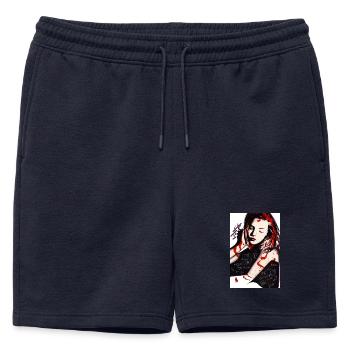 Expression artistique de jeune femme rebelle - Short de survêtement homme premium - bleu marine - Devant - AI Model Male 178 light (178cm)
