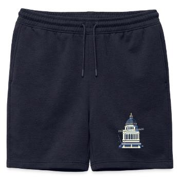 Palais de Justice - Short de survêtement homme premium - bleu marine - Devant - AI Model Male 178 light (178cm)