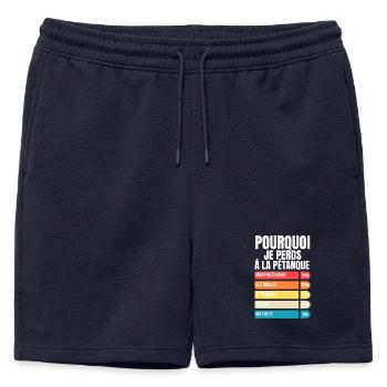 Why I Lose at Pétanque Funny Gift Humor Petanque - Mens' Premium Organic Sweatshorts - navy - Front - AI Model Male 178 light (178cm)
