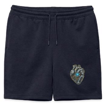 Cœur mécanique avec engrenages - Short de survêtement homme premium - bleu marine - Devant - AI Model Male 178 light (178cm)