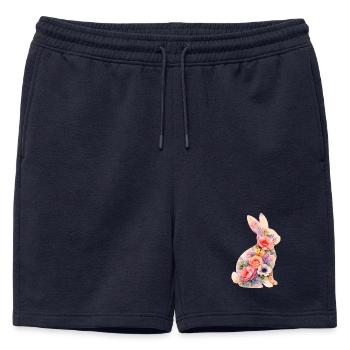 Fleurs pastel de lapins - Short de survêtement homme premium - bleu marine - Devant - AI Model Male 178 light (178cm)