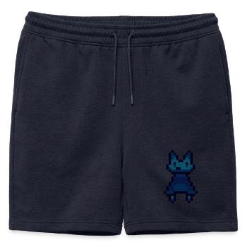 Chat pixel - Short de survêtement homme premium - bleu marine - Devant - AI Model Male 178 light (178cm)