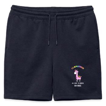 Magique Llamacorn Lama Unicorn bande dessinée - Short de survêtement homme premium - bleu marine - Devant - AI Model Male 178 light (178cm)