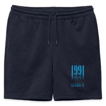 Grunge 1991 Lithium - Short de survêtement homme premium - bleu marine - Devant - AI Model Male 178 light (178cm)