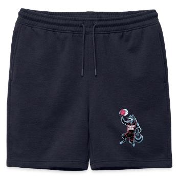 Slam Howl Basketball Wolf - Short de survêtement homme premium - bleu marine - Devant - AI Model Male 178 light (178cm)