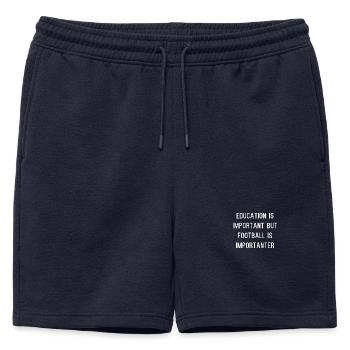 Éducation vs Football Importanter - Short de survêtement homme premium - bleu marine - Devant - AI Model Male 178 light (178cm)