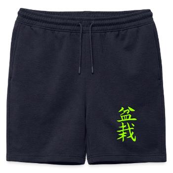 Bonsai Kalligrafie 盗我 - Männer Premium Organic Sweatshorts - Navy - Vorne - AI Model Male 178 light (178cm)