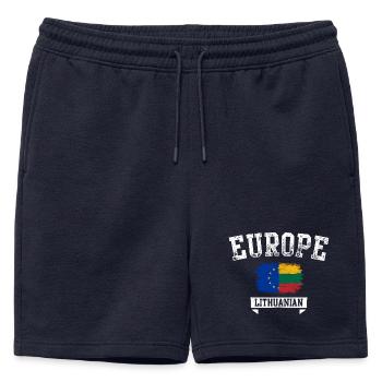 Europa Litauen Pinselflagge - Männer Premium Organic Sweatshorts - Navy - Vorne - AI Model Male 178 light (178cm)