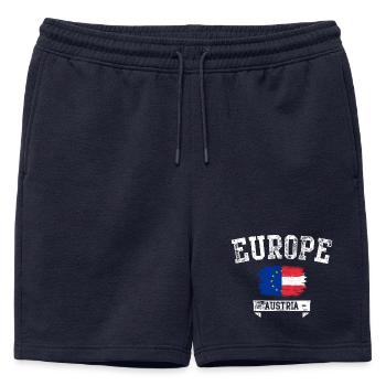 EuropeFlag Austria Brush - Mens' Premium Organic Sweatshorts - navy - Front - AI Model Male 178 light (178cm)