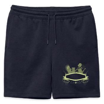 Bannière de jardin décorative avec outils - Short de survêtement homme premium - bleu marine - Devant - AI Model Male 178 light (178cm)