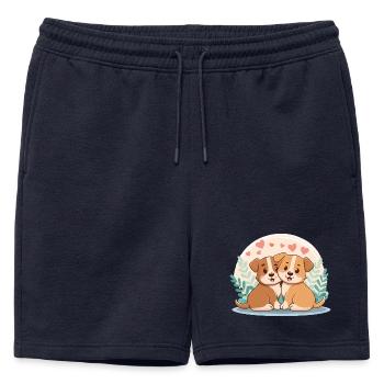 Amitié canine - Short de survêtement homme premium - bleu marine - Devant - AI Model Male 178 light (178cm)