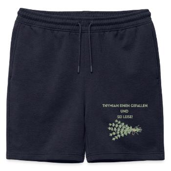 Un service et tais-toi - Short de survêtement homme premium - bleu marine - Devant - AI Model Male 178 light (178cm)