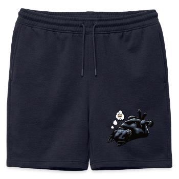 Berger allemand noir Propriétaire de berger allemand - Short de survêtement homme premium - bleu marine - Devant - AI Model Male 178 light (178cm)