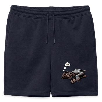 German Wirehaired German Wirehaired Owner - Mens' Premium Organic Sweatshorts - navy - Front - AI Model Male 178 light (178cm)