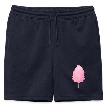 Barbe à papa rose moelleuse - Short de survêtement homme premium - bleu marine - Devant - AI Model Male 178 light (178cm)