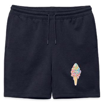 Crème glacée Crème glacée - Short de survêtement homme premium - bleu marine - Devant - AI Model Male 178 light (178cm)