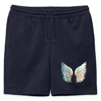 Ailes d'Ange Pastel en Miroir - Short de survêtement homme premium - bleu marine - Devant - AI Model Male 178 light (178cm)