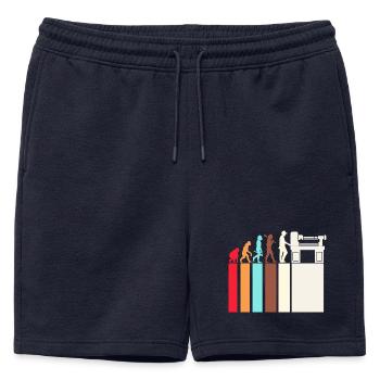 Serrurier Mécanicien CNC Génie Mécanique - Short de survêtement homme premium - bleu marine - Devant - AI Model Male 178 light (178cm)