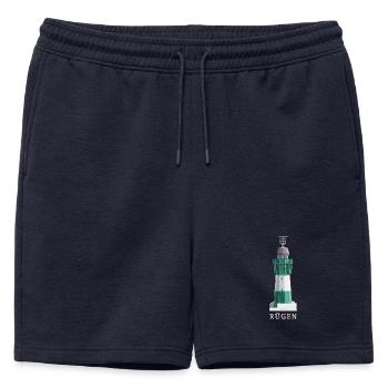 Rügen, phare de Sassnitz-Mukran, mer Baltique allemande - Short de survêtement homme premium - bleu marine - Devant - AI Model Male 178 light (178cm)
