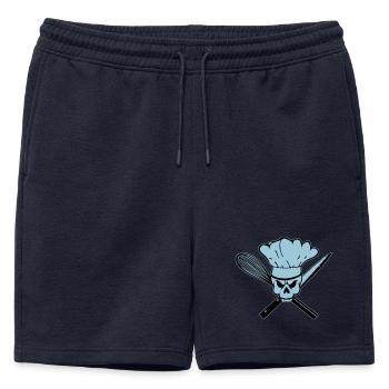 Cuire le crâne du pirate ou du rebelle - Short de survêtement homme premium - bleu marine - Devant - AI Model Male 178 light (178cm)