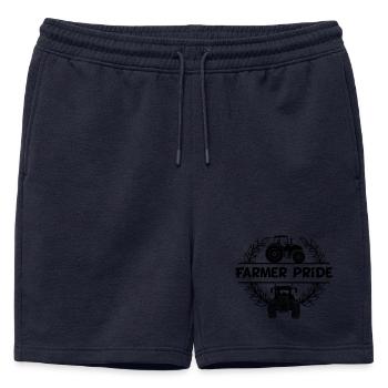Farmer power design tractor text Farmer pride - Mens' Premium Organic Sweatshorts - navy - Front - AI Model Male 178 light (178cm)