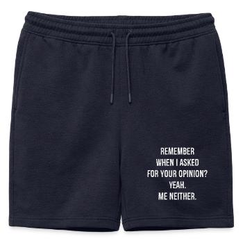 rappelez-vous quand je vous ai demandé votre avis moi - Short de survêtement homme premium - bleu marine - Devant - AI Model Male 178 light (178cm)