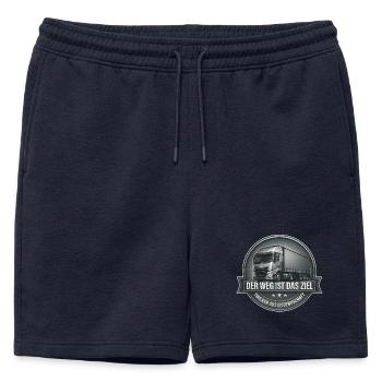 Design du véhicule avec slogan et motif de camion - Short de survêtement homme premium - bleu marine - Devant - AI Model Male 178 light (178cm)