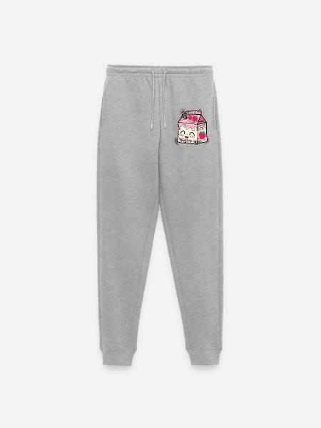 Kawaii Erdbeermilch - Frauen Premium Bio Jogginghose - Grau meliert