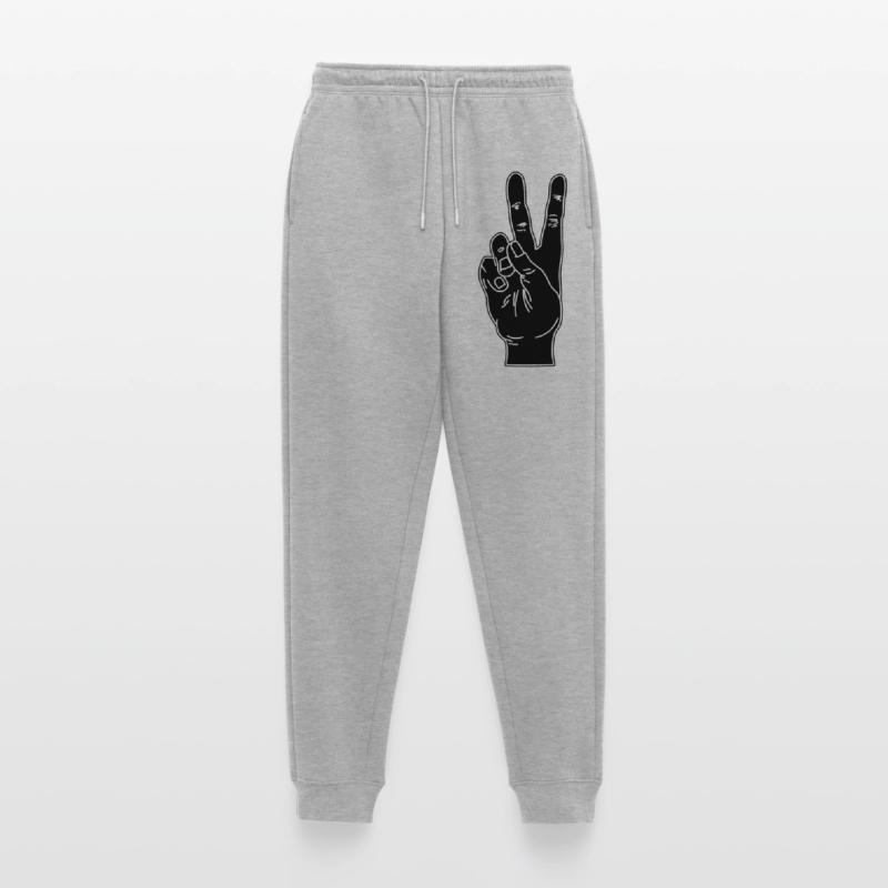Black hand gesture peace Women's Premium Organic Joggers