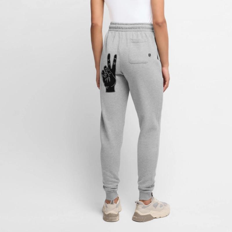 Black hand gesture peace Women's Premium Organic Joggers