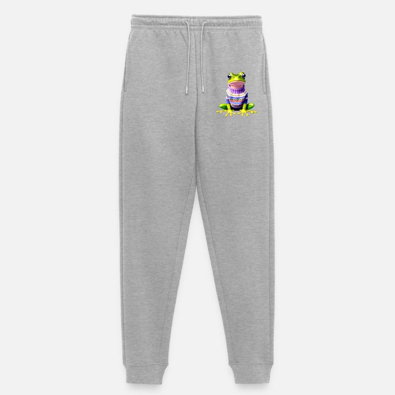 Kleiner Regenbogenfrosch mit Norweger-Pullover - Frauen Premium Bio Jogginghose - Grau meliert