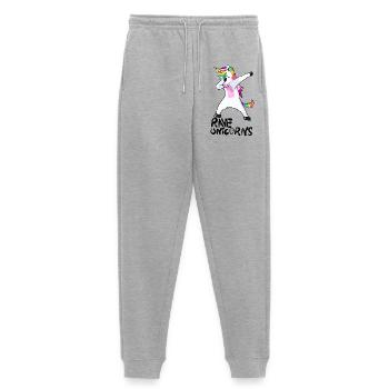 Logo Rave Licornes Noir Texte - Pantalon de jogging Premium bio Femme - gris chiné - Devant - Selfina (174cm)