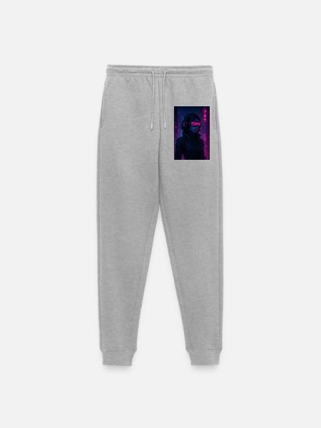 Cyberpunk Neon Pilot - Frauen Premium Bio Jogginghose - Grau meliert
