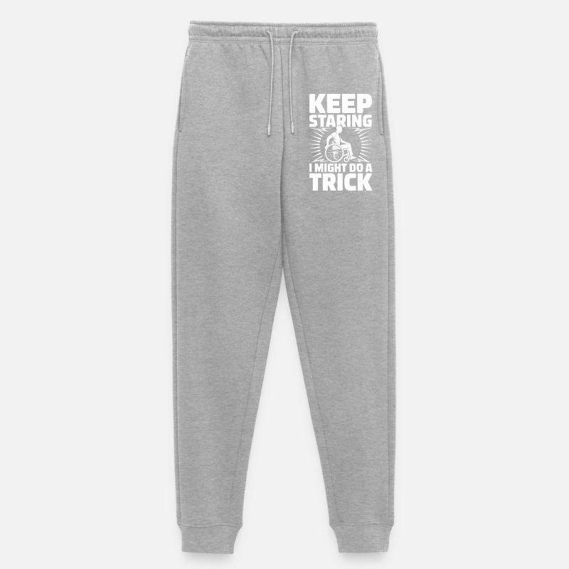  Keep Staring I Might Do A Trick Rollstuhl Humor - Frauen Premium Bio Jogginghose - Grau meliert