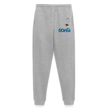 Penguin Jump Into The Water Pocket Design - Women's Premium Organic Joggers - heather grey - Front - Selfina (174cm)