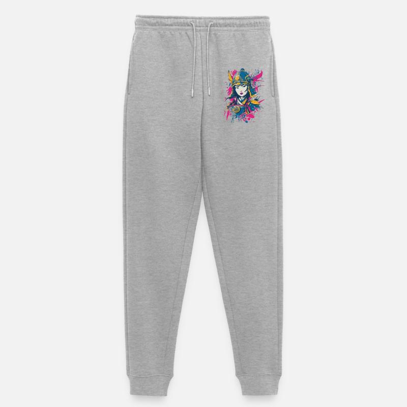Samurai Warrior - Women's Premium Organic Joggers - heather grey