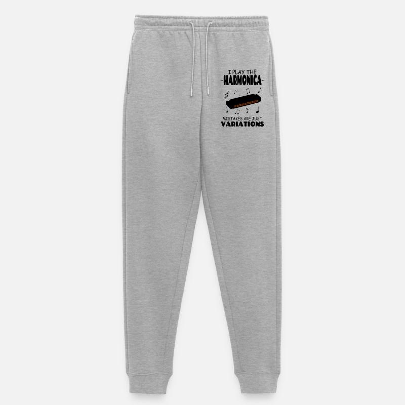 I Play The Harmonica Mistakes Are Just Variations - Women's Premium Organic Joggers - heather grey