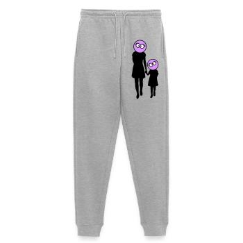 Silhouette familiale Chers enfants Parents Maman Papa - Pantalon de jogging Premium bio Femme - gris chiné - Devant - Selfina (174cm)