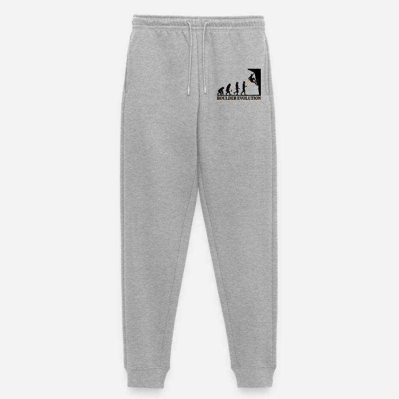 Boulder Evolution Klettern Bergsteigen Spruch - Frauen Premium Bio Jogginghose - Grau meliert