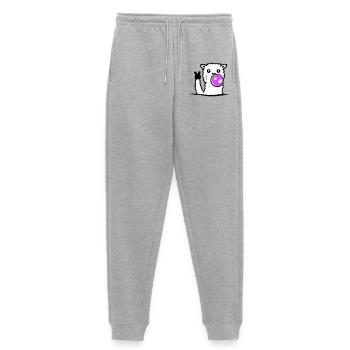 Llama Bubblegum Sunglasses Peace Victory Hand Cool - Women's Premium Organic Joggers - heather grey - Front - Selfina (174cm)